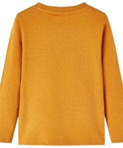 Kindershirt met lange mouwen 116 donkerokerkleurig