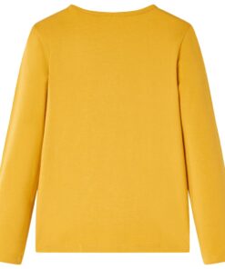 Kindershirt met lange mouwen 116 donkerokerkleurig