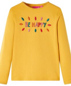 Kindershirt met lange mouwen 116 donkerokerkleurig