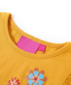 Kindershirt met lange mouwen 116 donkerokerkleurig