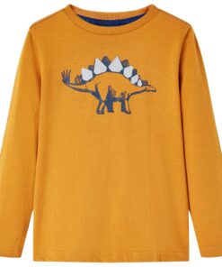 Kindershirt met lange mouwen 116 donkerokerkleurig