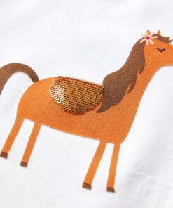 Kindershirt met lange mouwen 116 ecrukleurig