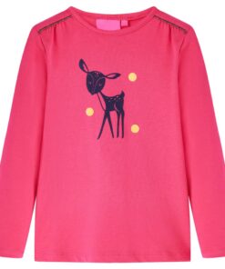 Kindershirt met lange mouwen 116 felroze