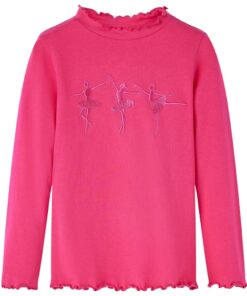 Kindershirt met lange mouwen 116 felroze