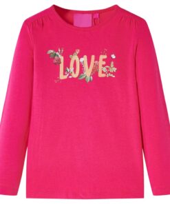Kindershirt met lange mouwen 116 felroze