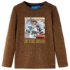 Kindershirt met lange mouwen 116 gemêleerd cognackleur