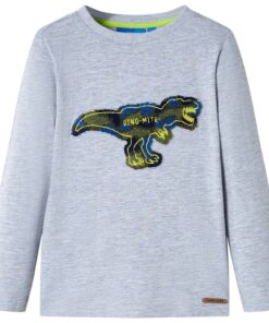 Kindershirt met lange mouwen 116 gemêleerd grijs