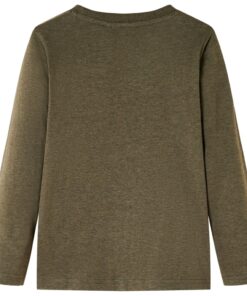 Kindershirt met lange mouwen 116 gemêleerd kakikleur