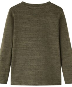 Kindershirt met lange mouwen 116 gemêleerd kakikleurig