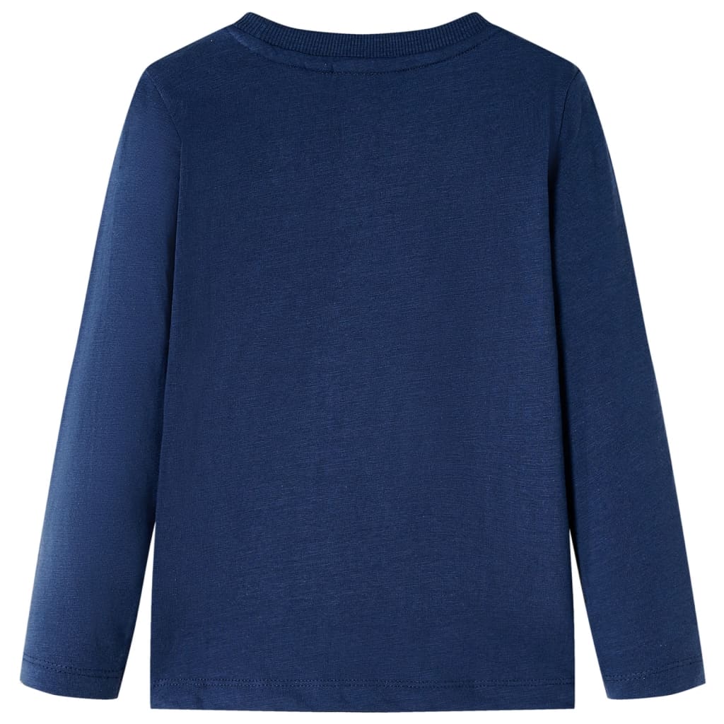 Kindershirt met lange mouwen 116 gemêleerd marineblauw