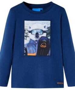 Kindershirt met lange mouwen 116 jeansblauw