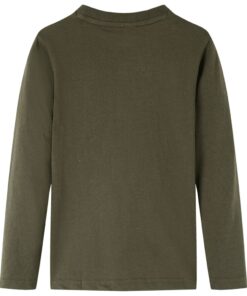 Kindershirt met lange mouwen 116 kakikleurig