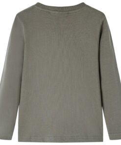 Kindershirt met lange mouwen 116 kakikleurig