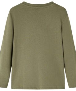 Kindershirt met lange mouwen 116 kakikleurig