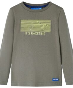 Kindershirt met lange mouwen 116 kakikleurig