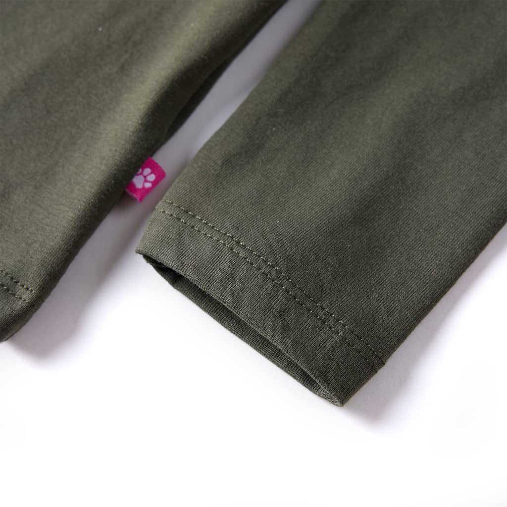 Kindershirt met lange mouwen 116 kakikleurig - Image 5