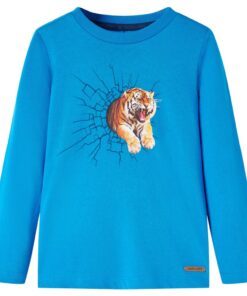 Kindershirt met lange mouwen 116 kobaltblauw