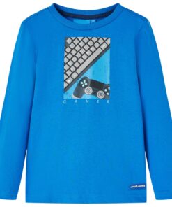 Kindershirt met lange mouwen 116 kobaltblauw