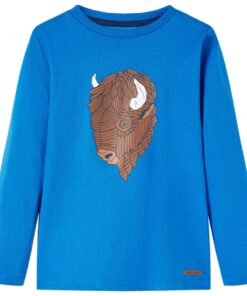 Kindershirt met lange mouwen 116 kobaltblauw