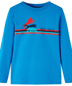 Kindershirt met lange mouwen 116 kobaltblauw