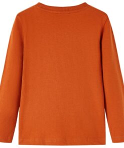 Kindershirt met lange mouwen 116 lichtroestkleurig