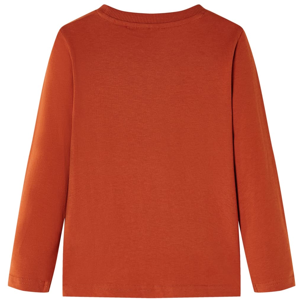 Kindershirt met lange mouwen 116 lichtroestkleurig