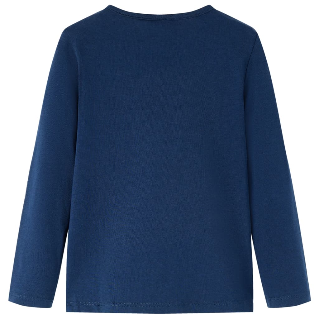 Kindershirt met lange mouwen 116 marineblauw