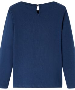 Kindershirt met lange mouwen 116 marineblauw