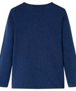 Kindershirt met lange mouwen 116 marineblauw