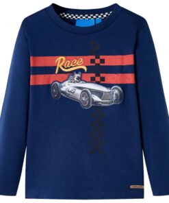 Kindershirt met lange mouwen 116 marineblauw