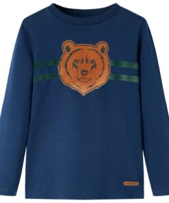 Kindershirt met lange mouwen 116 marineblauw