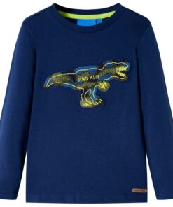 Kindershirt met lange mouwen 116 marineblauw