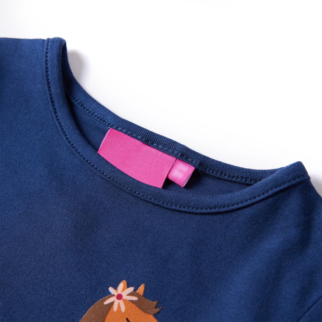 Kindershirt met lange mouwen 116 marineblauw - Image 3