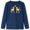 Kindershirt met lange mouwen 116 marineblauw