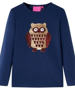 Kindershirt met lange mouwen 116 marineblauw