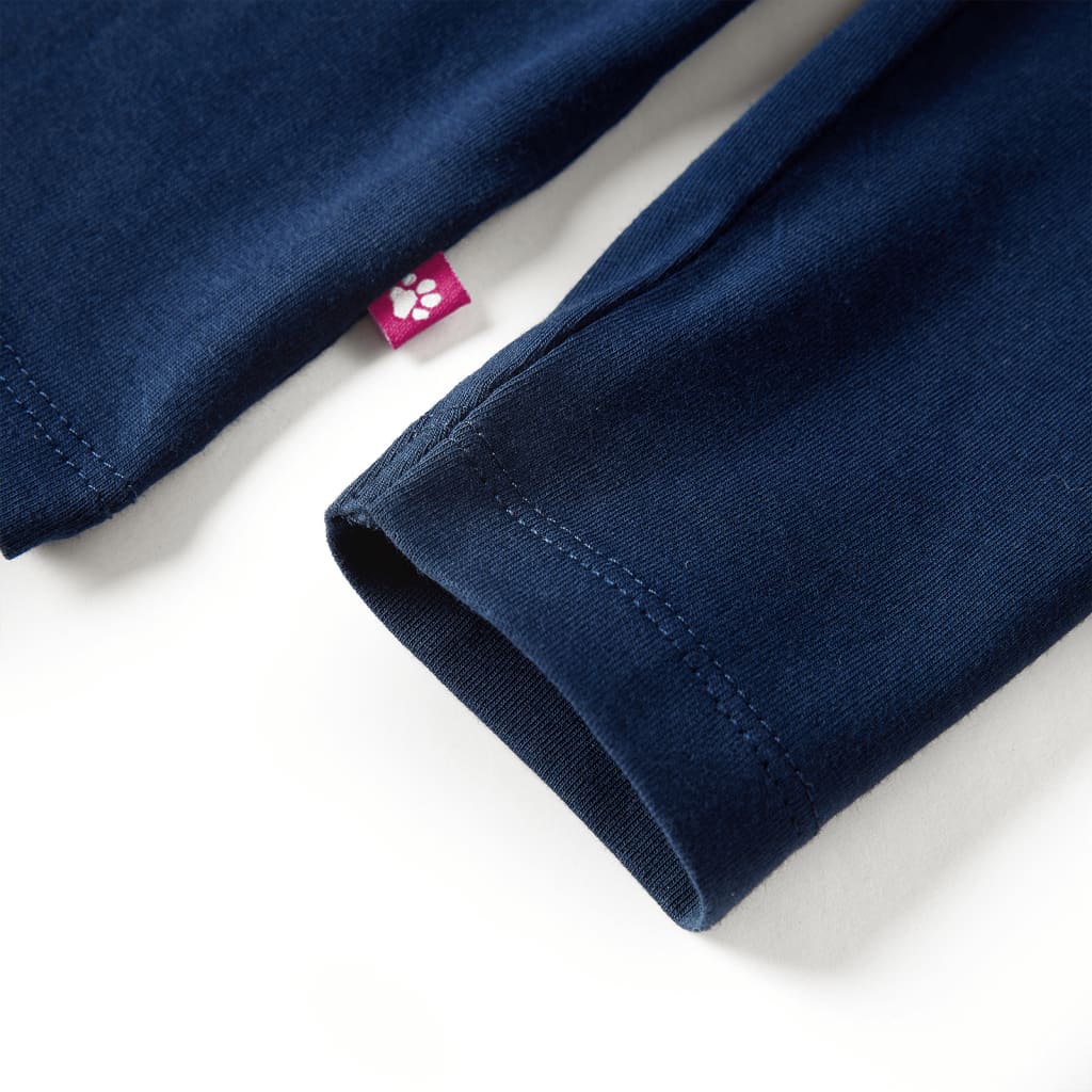 Kindershirt met lange mouwen 116 marineblauw - Image 5