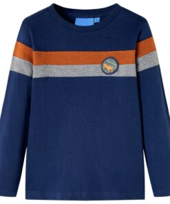Kindershirt met lange mouwen 116 marineblauw