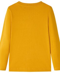 Kindershirt met lange mouwen 116 okerkleurig