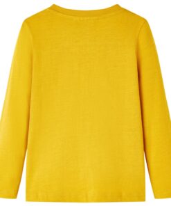 Kindershirt met lange mouwen 116 okerkleurig