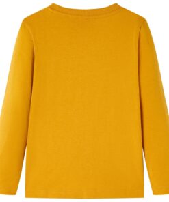 Kindershirt met lange mouwen 116 okerkleurig