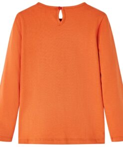 Kindershirt met lange mouwen 116 oranjebruin