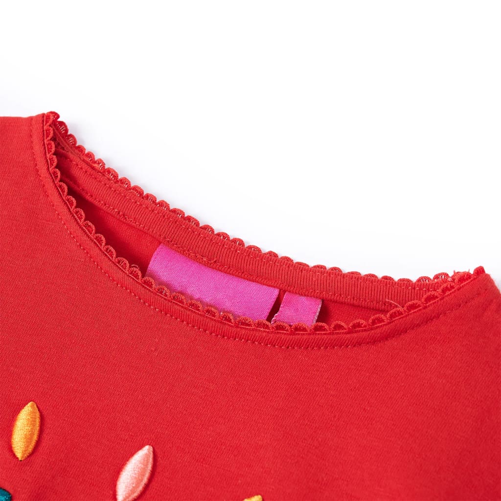 Kindershirt met lange mouwen 116 rood - Image 3