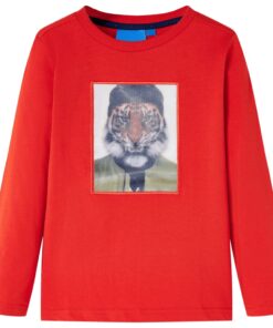 Kindershirt met lange mouwen 116 rood