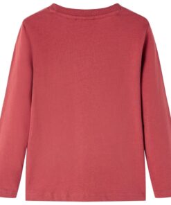 Kindershirt met lange mouwen 116 roodbruin