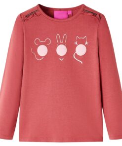 Kindershirt met lange mouwen 116 rozebruin