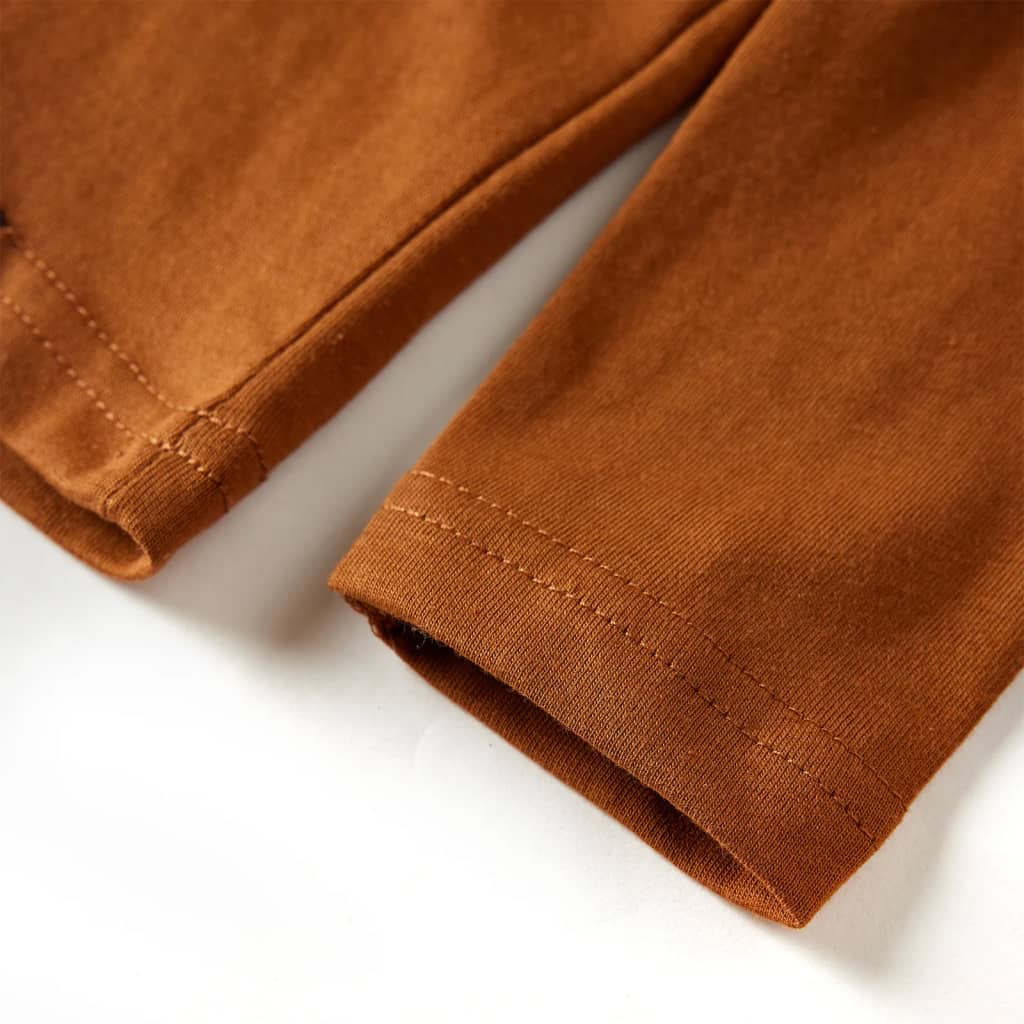 Kindershirt met lange mouwen 128 cognackleurig - Image 7