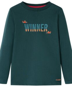 Kindershirt met lange mouwen 128 donkergroen