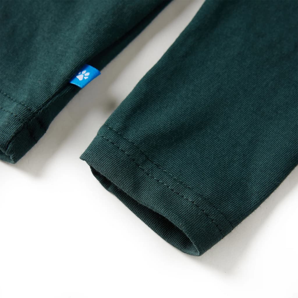 Kindershirt met lange mouwen 128 donkergroen - Image 5