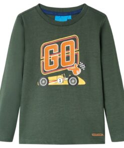 Kindershirt met lange mouwen 128 donkergroen