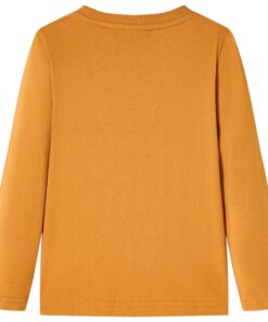 Kindershirt met lange mouwen 128 donkerokerkleurig